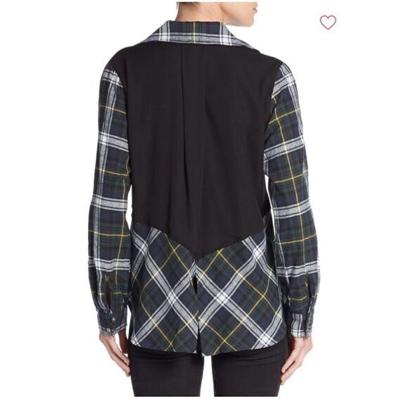 Sam Edelman Split Chiffon-Back Shirt - Picture 3 of 16